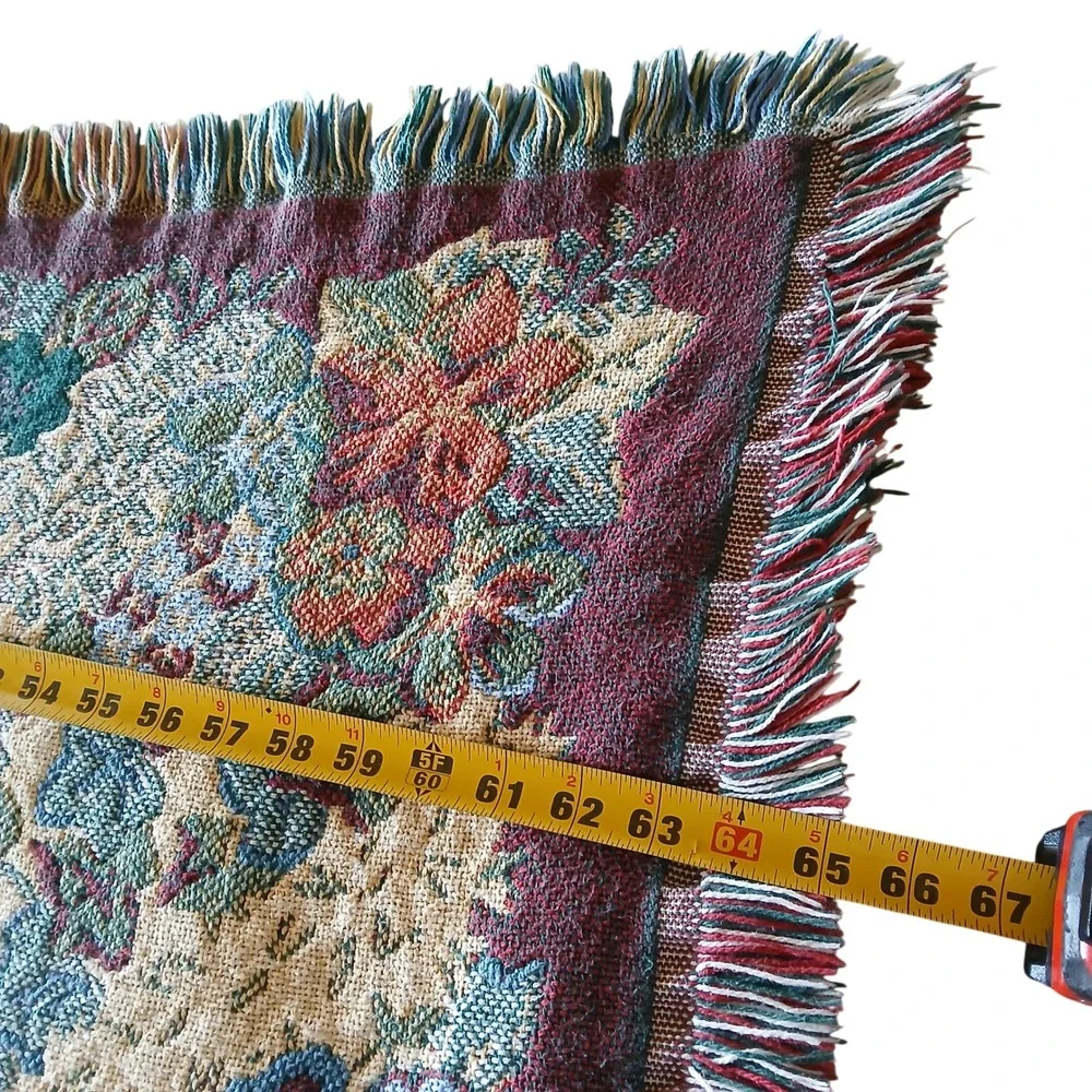 Bob Timberlake Butterfly Floral Tapestry Throw Blanket Cottagecore 64